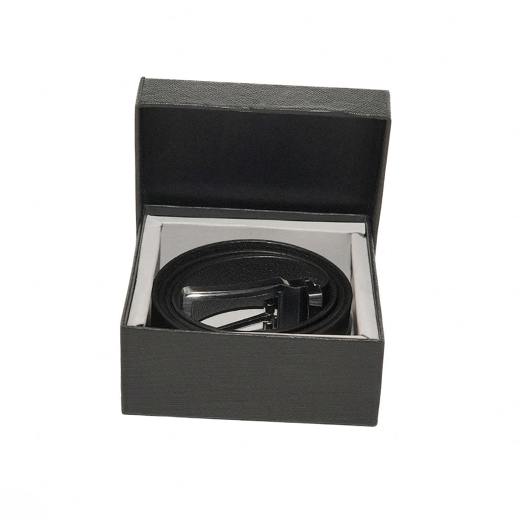 Leasto Onyx Executive Belt – Premium Black Leather Strap with Polished Buckle