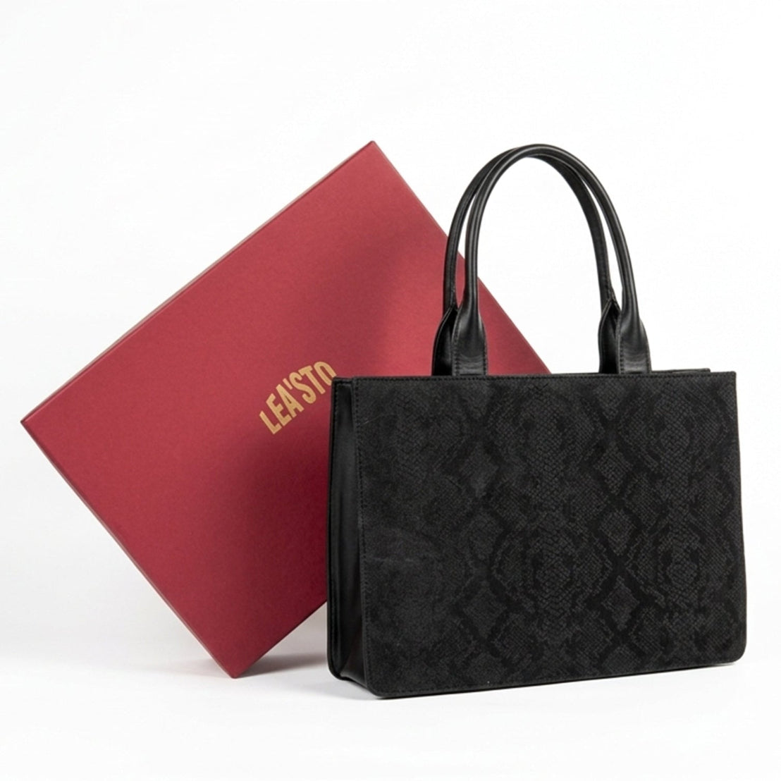 Leasto Midnight Quilted Tote – Sophisticated Structured Handbag with Premium Finish