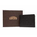 Leasto Classic Minimalist Bi-Fold Wallet - Black