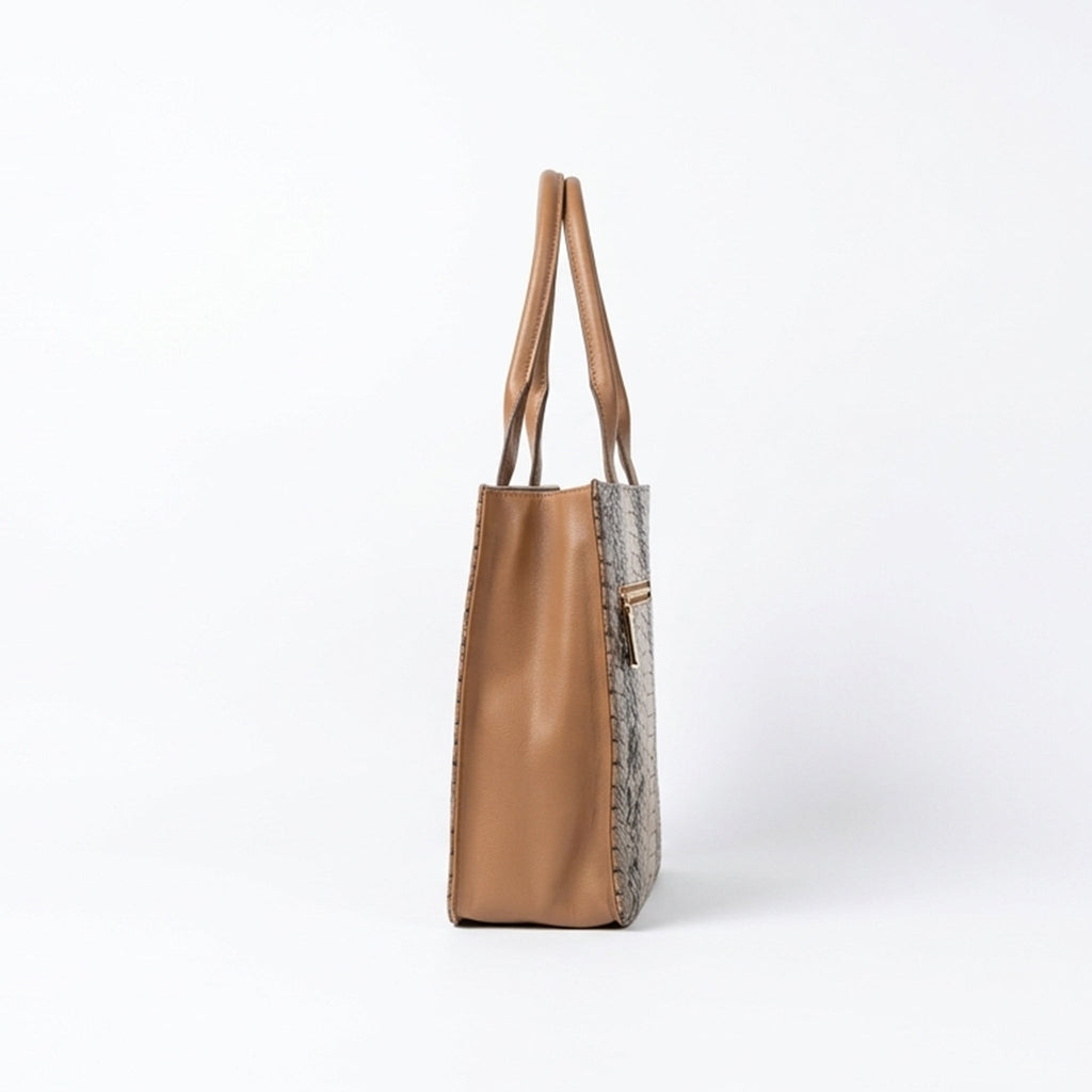 Leasto Crimson Croc Tote – Structured Handbag with Gold-Tone Accents