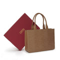 Leasto Crimson Croc Tote – Structured Handbag with Gold-Tone Accents