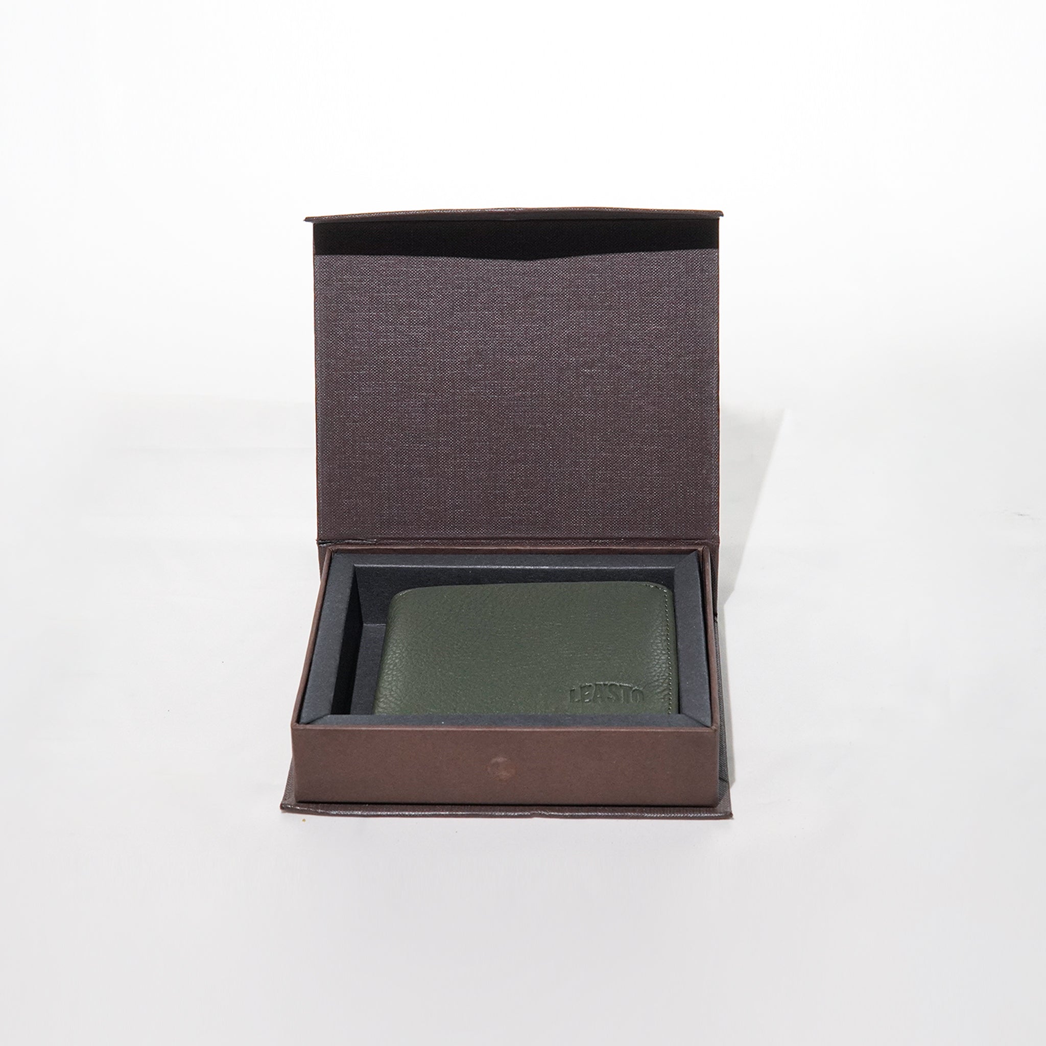 Leasto Premium Green Bi-Fold Leather Wallet for Men